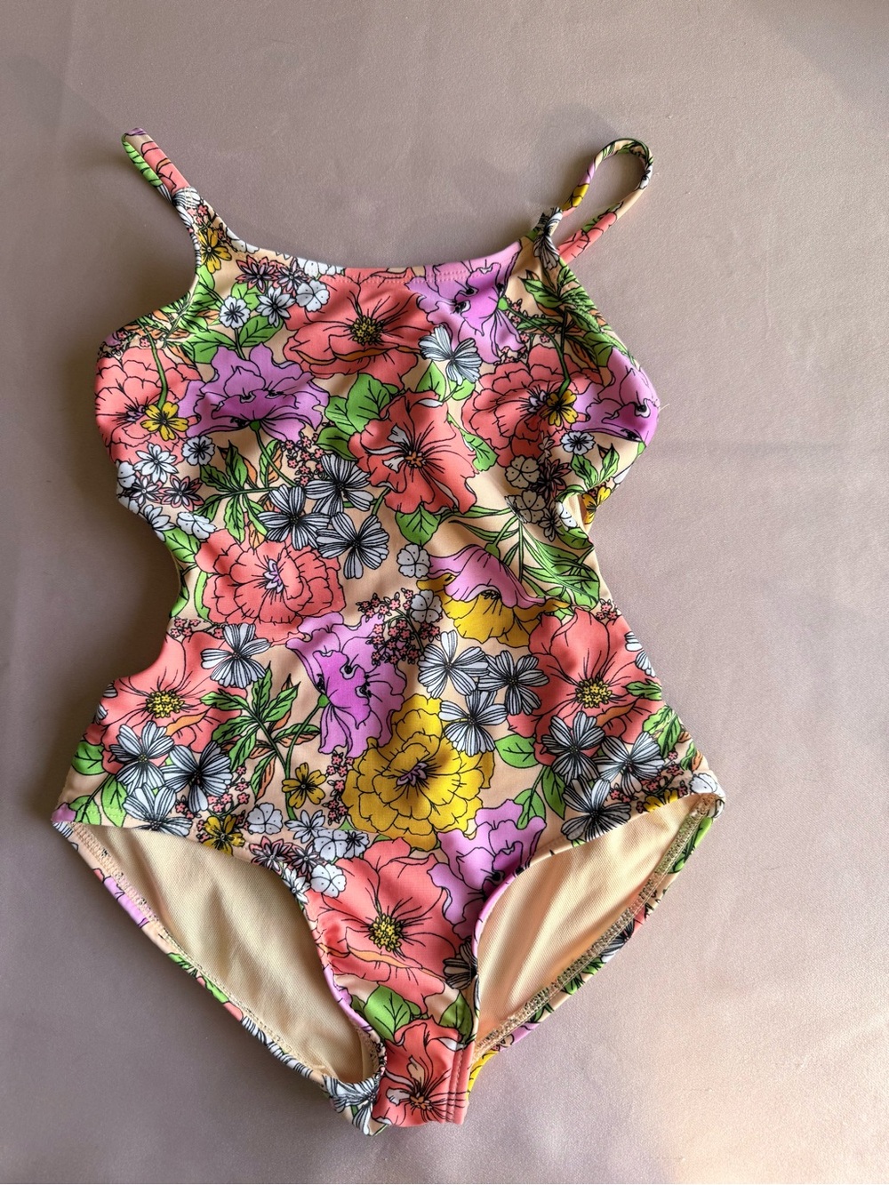 Cat & Jack multicoloured floral one piece swimsuit Size S #swimwear #floral